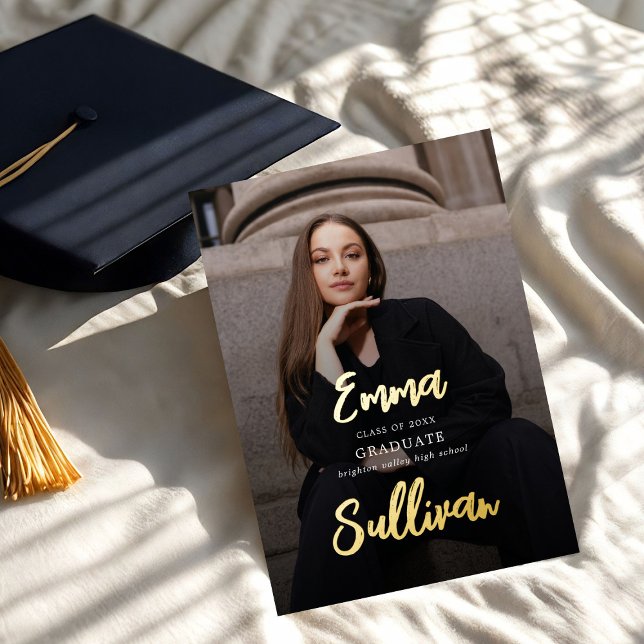 Modern Brush Script Photo High School Graduation (Creator Uploaded)