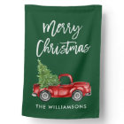 Modern Brush Script Red Truck Green