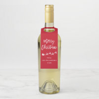 Modern Brush Script Star Santa Merry Christmas