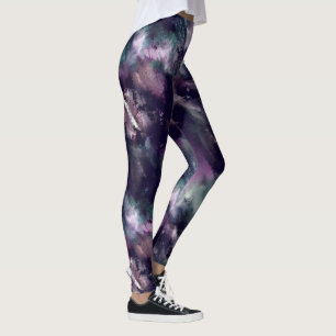 Modern brush stroke blue and purple Leggings