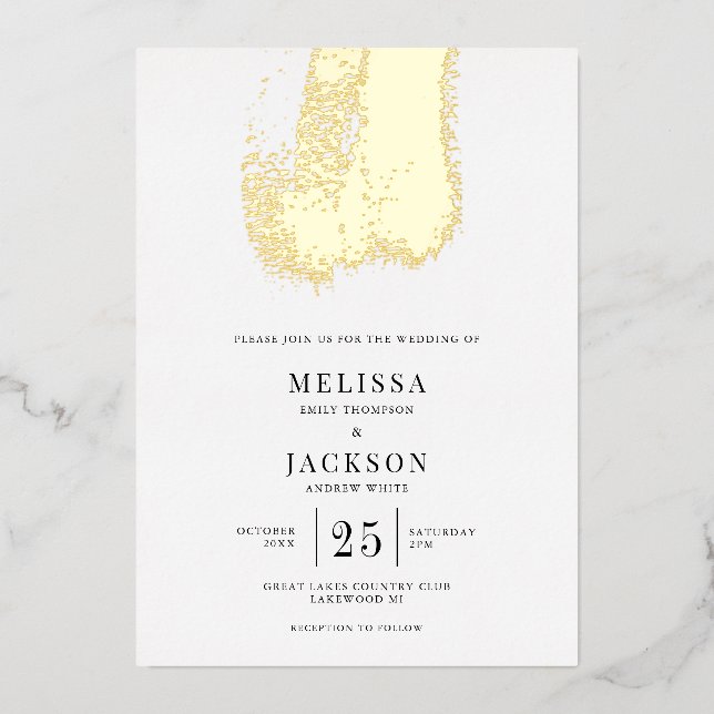 Modern Brush Stroke Elegant Wedding (Front)