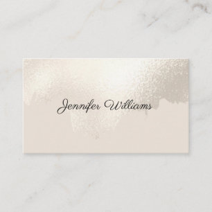 Modern Brush Stroke Faux Pearl Neutral Minimalist Business Card