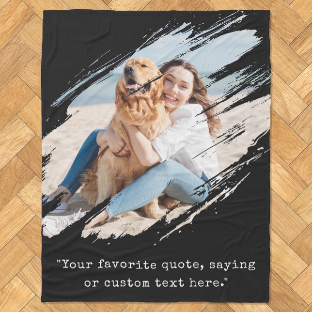 Modern Brush Stroke Photo Fleece Blanket (Creator Uploaded)