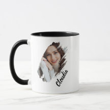 Modern Brush Stroke Photo & Name Personalised