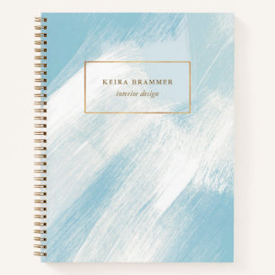 Modern Brush Strokes Blue Aqua Notebook