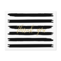 Modern Brush Strokes Thank You Postcard