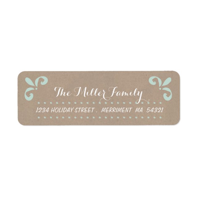 Modern Brush Swirl Address Label Return Address Label (Front)