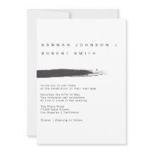 Modern Brush Wedding Invitation