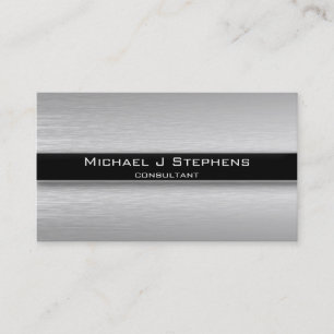 Modern Brushed Aluminium Business Card