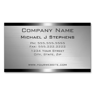 Modern Brushed Aluminium Business Card Magnet