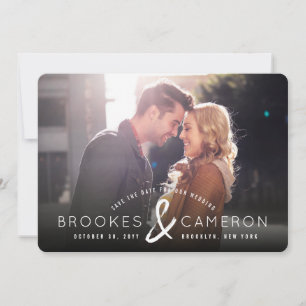 Modern Brushed Ampersand Photo Save The Date