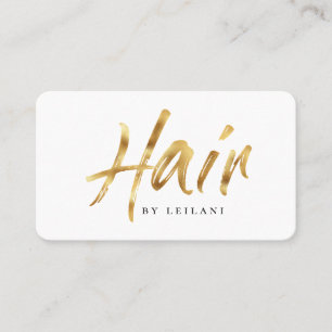 Modern Brushed Gold Hair Stylist Business Card