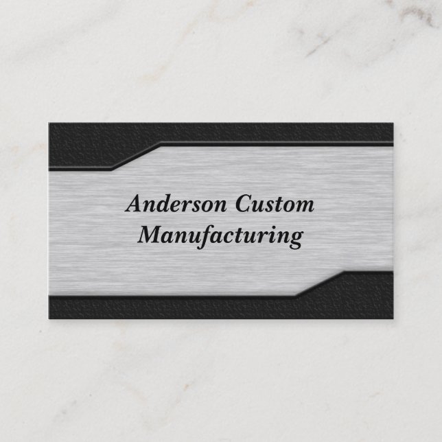 Modern Brushed Metal Business Card (Front)