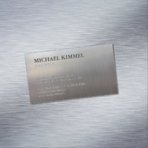 Modern Brushed Metal Look Customisable Magnetic Business Card