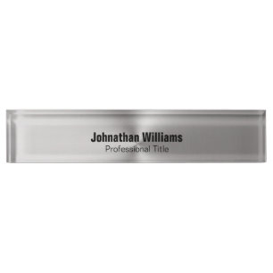 Modern Brushed Metal Look Name Title Text Template Nameplate
