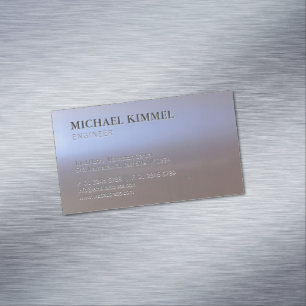 Modern Brushed Metal Look S01 Customisable Magnetic Business Card