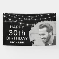 Modern Brushed Photo Effect Birthday Banner