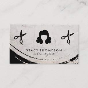 Modern Brushed Shears Hairstylist Business Card