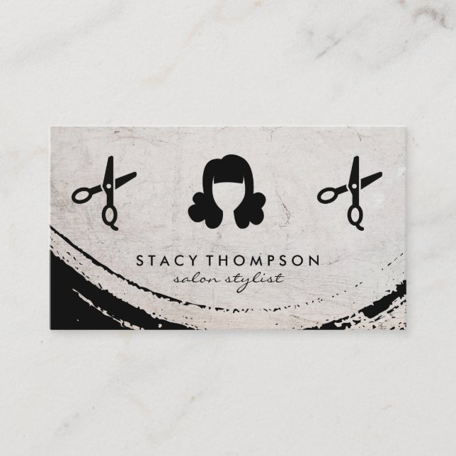 Modern Brushed | Shears | Hairstylist Business Card (Front)