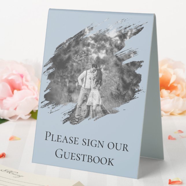 Modern Brushstroke Photo Wedding | Blue (In SItu (Wedding))