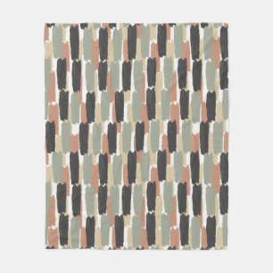 Modern Brushstroke Stripe Cosy Warm Minimalist Spa Fleece Blanket