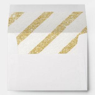 Modern brushtrokes faux gold glitter stripes envelope