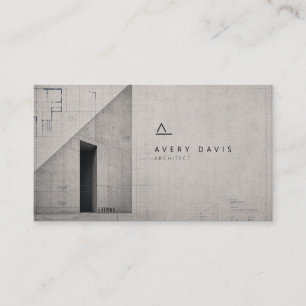Modern Brutalist Concrete Architect Business Card