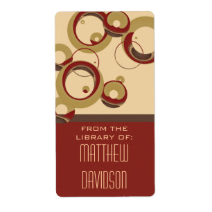 Modern Bubbles Bookplate - Beige