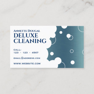 Modern bubbles pattern faux metallic business card