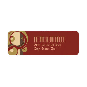 Modern Bubbles Return Address Labels - Burgundy