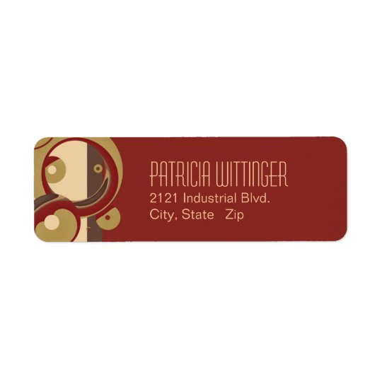 Modern Bubbles Return Address Labels - Burgundy
