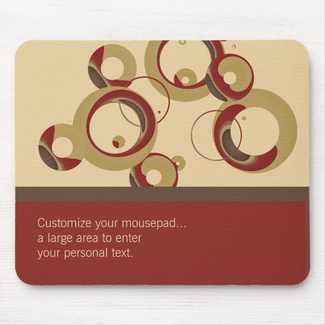 Modern Bubbles Striped Mousepad - Beige (Front)