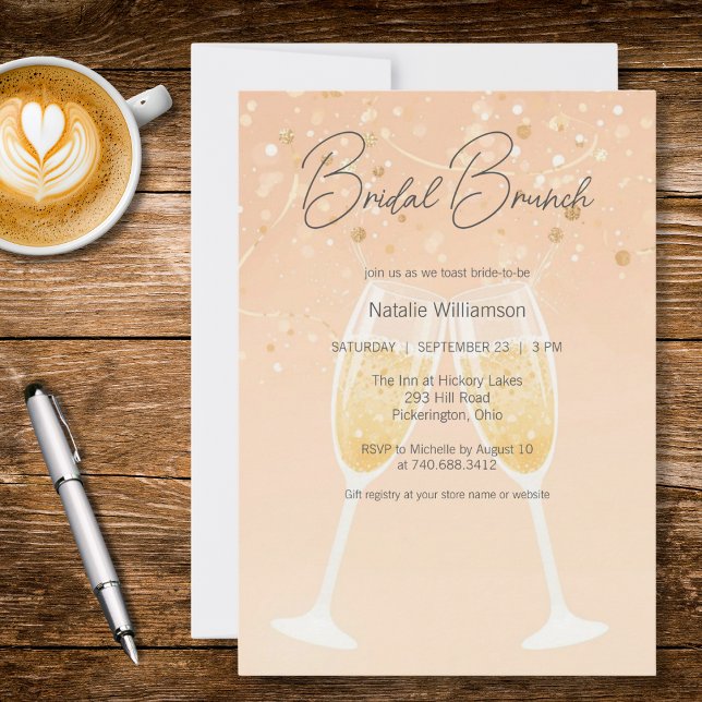Modern Bubbly Bridal Brunch Invitation (Creator Uploaded)