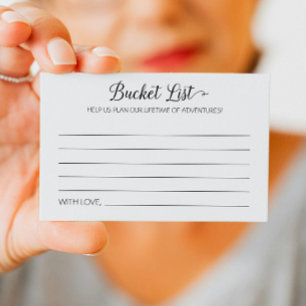 Modern Bucket List Lifetime of Adventures Wedding Advice Card