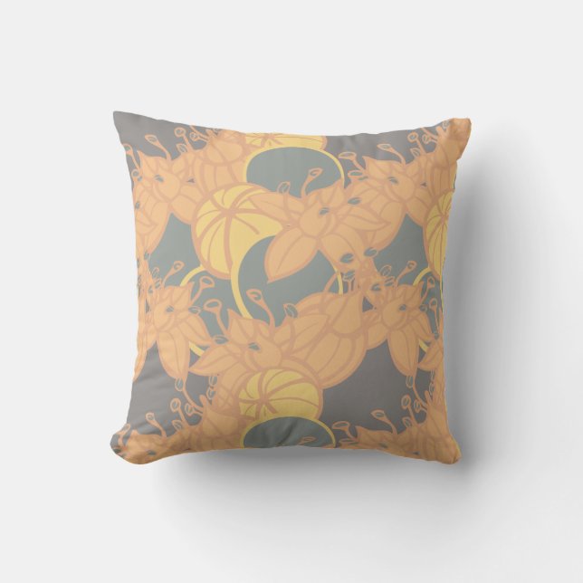 Modern Bud & Flower Bold Pattern Cushion (Front)