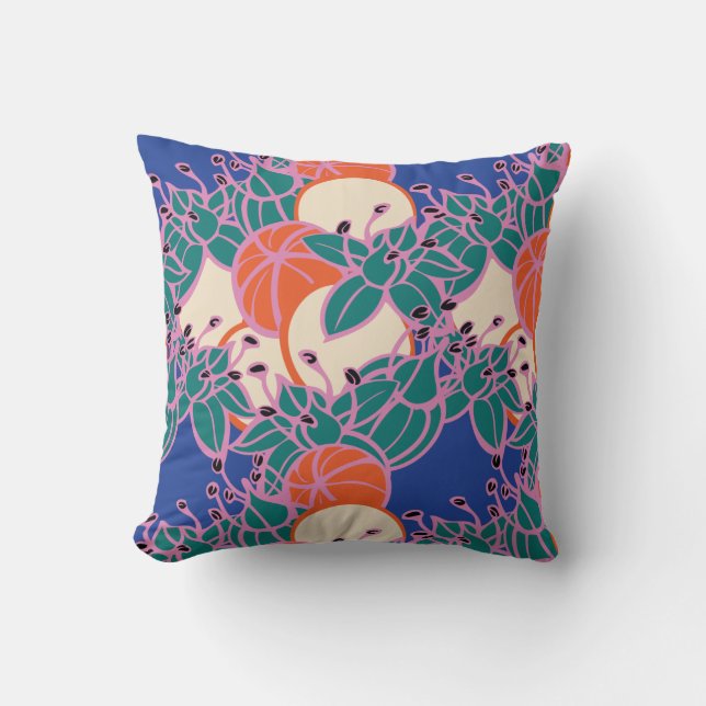 Modern Bud & Flower Bold Pattern Cushion (Front)