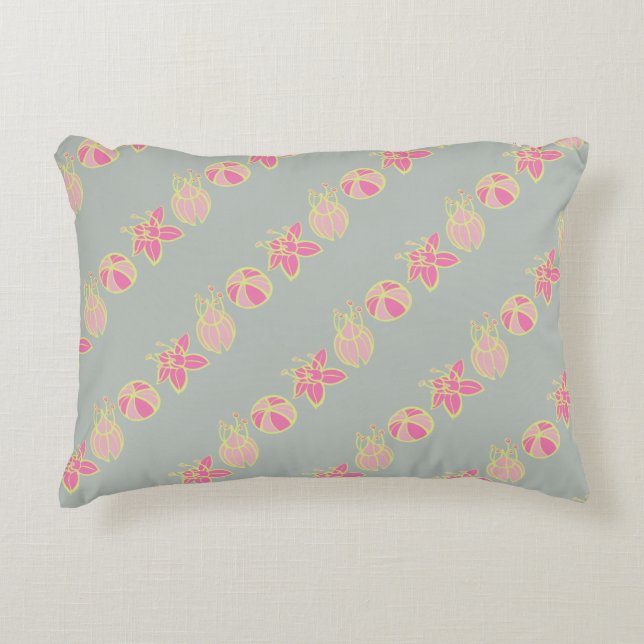 Modern Bud & Flower Bold Pattern Decorative Cushion (Front)