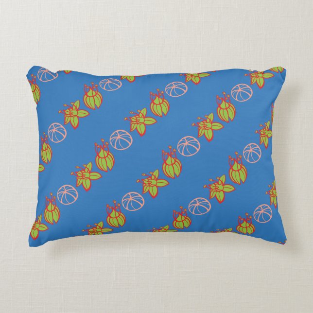 Modern Bud & Flower Bold Pattern Decorative Cushion (Front)