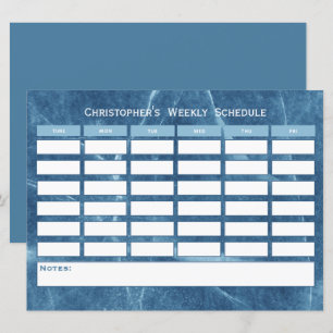 Modern Budget Blue Weekly Schedule Class Timetable