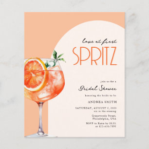 Modern Budget Love at First Spritz Bridal Shower Flyer