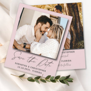 Modern Budget Photo Save Our Date Invitation