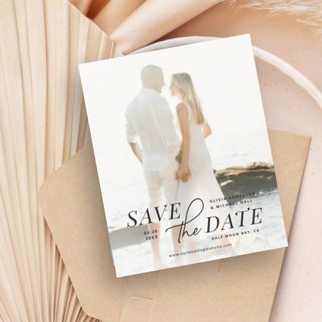 Modern Budget Save the Date Text over Photo (Creator Uploaded)