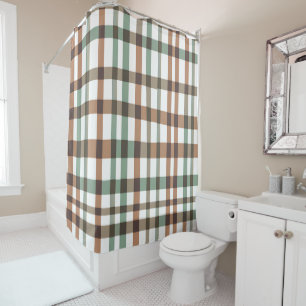 Modern Buffalo Plaid Pastel Cottagecore Spring  Shower Curtain