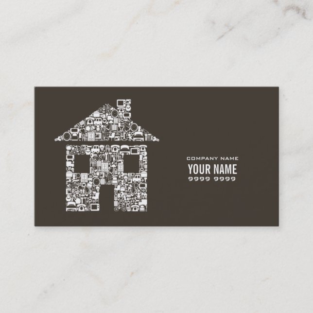 Modern Builder Construction Template Business Card (Front)