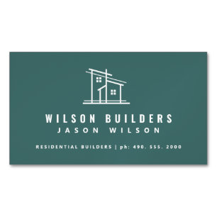 Modern Builders Business Card Magnet