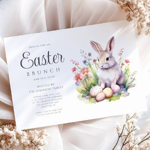 Modern Bunny Egg Hunt And Easter Brunch  Invitation