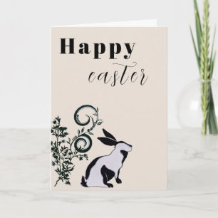 Modern Bunny Happy Easter Personalised Card