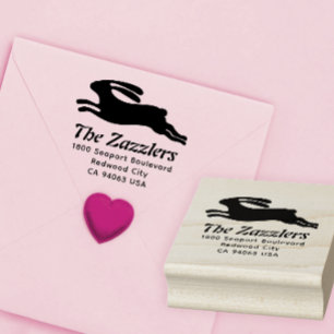  Modern Bunny Name And Return Address Rubber Stamp