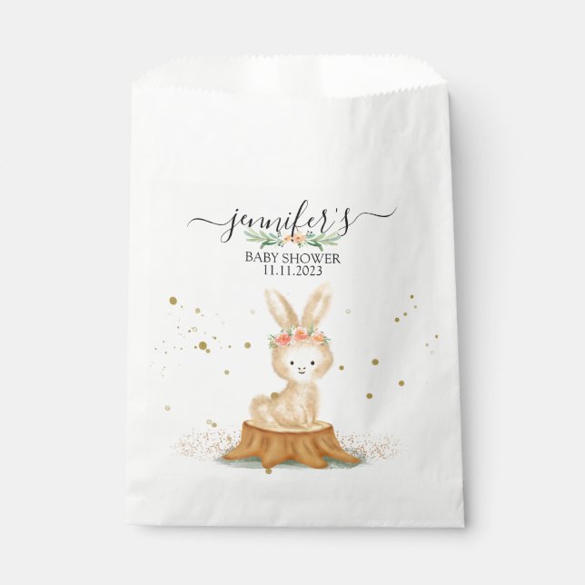 Modern Bunny Rabbit wildlife farm forest animal Favour Bag (Front)