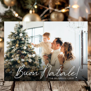Modern Buon Natale Photo Holiday Card